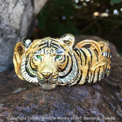 Tiger Bangle / Brass Men Kada / Gold Color JH Kada
